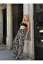 Women's High-Waisted Belted Patterned 100% Viscose Cotton Wide-Leg Chic Casual Plus Size Curve Pants
