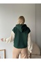 Women's Sleeves Knitted Knitwear Super Stylish Design Oversize Crop Boy Green Sweatshirt - 5