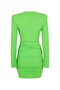 Women's Padded Long Sleeve Sports Stylish V-Neck Body Hugging Mini Dress - 7