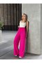 Women's High Waist Belted 100% Viscose Cotton Wide Leg Stylish Casual Plus Size Curve Pants