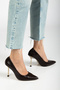 Women's Bitter Brown Skin Heel Gold Detailed Stiletto - 4