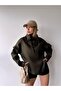 Women's Design Lace-up Collar Super Stylish Trend Scuba Sweatshirt - 2