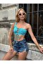 Women's Single Sleeve Strap Front Tie Design Sporty Stylish Cotton Crop Top Summer Blouse - 6