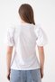 Women's Crew Neck Flounced Watermelon Sleeve Guipure Detailed Sports Stylish Floral Laced Blouse - 2