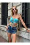 Women's Single Sleeve Strap Front Tie Design Sporty Stylish Cotton Crop Top Summer Blouse - 7
