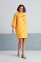 Women's Orange Yellow Geometric Pattern Oversize Large Size Curve Sports Stylish Dress - 2