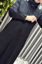 Women's Clothing Plus Size Sleeved Stone-Decorated Dress - 6