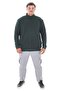 Men's Large Size Cotton Wide-Fit Stand-Up Collar Zippered Sweat Coat Suitable for Weight between 122-158 Kilograms - 3
