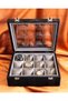 12-Gang Glossy Black Watch Box, Faux Leather Covered, Custom Made, Handmade - 3