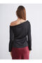 Vizyon New Season Boat Neck Satin Blouse - 4