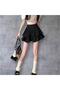 BLACK Pleated Skirt for Women High Waist Puffy A Line Mini Skirt - 2