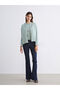 Alita City Soulife Green Knitwear Plain Women's Cardigan with a Difference - 2