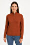 Women's Half-Zip Knit Sweater – Thessaloniki Knit, Stand-Up Collar, Cotton Woven, Oversized Long Coat - 3
