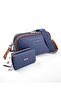 Set of 2 Justpolo Women's Navy Blue 5 Compartment Bag Wallet Set - 3