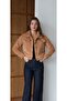 Trend Welsoft Fabric Crop Pocketed Buttoned Plush Jacket Women