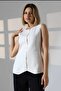 Women's Cream Knitwear Zero Sleeve Long Vest. - 5