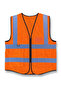 Pack of 6 High Visibility Multi Use Vest Safety and Utility in Bright Orange - 2