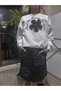 Eid Girls' Denim Skirt Set (Sweatshirt + Short Denim Skirt with Elastic Waist) Floral Smoked - 6