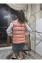 Girls-Boys Inflatable Vest with Lining, Zippered Pockets, Water-Repellent, Windbreaker, Heat Insulation, Salmon - 6