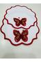 2 Pieces of Three-Dimensional Butterfly Detailed Coffee Side Cocktail Napkins & Coasters. - 3