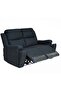 Paladin 2 Seater Fabric Recliner with LED Lights & Cup Holder - Stylish Blue Sofa for Living Room - 3