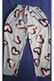 Winter Fleece Gray Heart-Patterned Pajama Bottoms (Peyik - with Additional Mesh) - 4