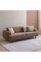 Elora 3 Seater Fabric Sofa - Brown/Beige, Stylish & Comfortable, Wood/Metal Frame, 2 Years Warranty