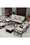 Torino 9-Seater Outdoor Sofa Set - Modern Grey Design, Durable Steel Frame, Comfortable Cushions - 4