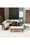 Arial 9-Seater Outdoor Sofa cum Dining Set - Elegant Beige Steel Frame with Cushions - 3