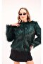 Women's Dark Green Long Fur New Collection a Quality Makes a Difference It Is Long - 2