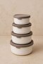 Set of 4 Round Storage Containers (0.45 ml - 0.8 ml - 1.5 L - 2.5 L) Microwave and Freezer Compatible