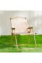 Foldable Camping Chair - Beige - Portable & Sturdy for BBQs, Picnics, and Outdoor Activities