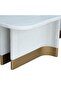 AlLayal 1+10 Marble Dining Set - White/Brushed Gold/Beige, Solid Wood & MDF, 11-Piece Set - 7
