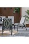 Valens 1+6-Seater Outdoor Dining Set - Stylish Glass Table & 6 Reclining Chairs, 1-Year Warranty - 3