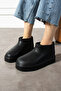 Women's Black Eva Waterproof Fur Lined Daily Boots Thick Sole Ankle Warm Comfortable Stylish Bootie
