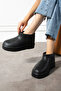 Women's Black Eva Waterproof Fur Lined Daily Boots Thick Sole Ankle Warm Comfortable Stylish Bootie - 3