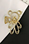 Gold Color Bear Figure with Pearls Metal Clasp 8 cm - 2