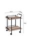 Acron Serving Trolley - Oak Grey/Black, Engineered Wood, Multi-Color, 2-Year Warranty, 61x40x76 cm - 3