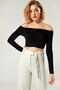 Black Crop Blouse - 3