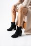 Black Side Zipper Short Heeled Western Cowboy Style Boots Fortap Women's Ankle Boots - 2