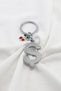 Tiny Cherry Silver-Colored Metal Letter S Keychain / Gift Bag Ornament - 3