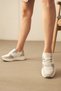 White-Grey-Baby Blue Sneaker Women |   Three Color Combination |   High Sole Sports Shoes - 8