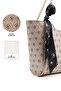 Monogram Printed Mink Shk240 Faux Leather Zippered Single Compartment Handbag, Arm Bag and Shoulder Bag with Scarf Gift - 5