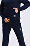 Women's Stone Hooded Pocketed 3 Thread Sweattshirt Ribbed Tracksuit Set - 2