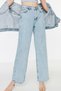 Dalinos Young Girls High Waist Lycra Comfortable Wide Leg Jeans
