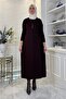 Zebra Pattern Knitwear Dress Bitter Brown