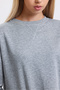 Women's Gray Melange Stitching Detailed Oversize 3 Thread Sweatshirt - 3