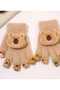 Cute Bear & Capybara Plush Winter Gloves - Fingerless Mittens, Gloves with Capybara Charm - 2