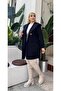 Women's Plus Size Hooded Button Detailed Pocket Lamb Coat Jacket 25031 - 2