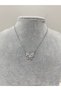 Zircon Stone Butterfly Silver Color Steel Necklace (Butterfly Steel Necklace) - 2